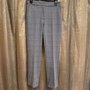 White House Black Market Straight Leg Houndstooth Luxe Plaid Pants
